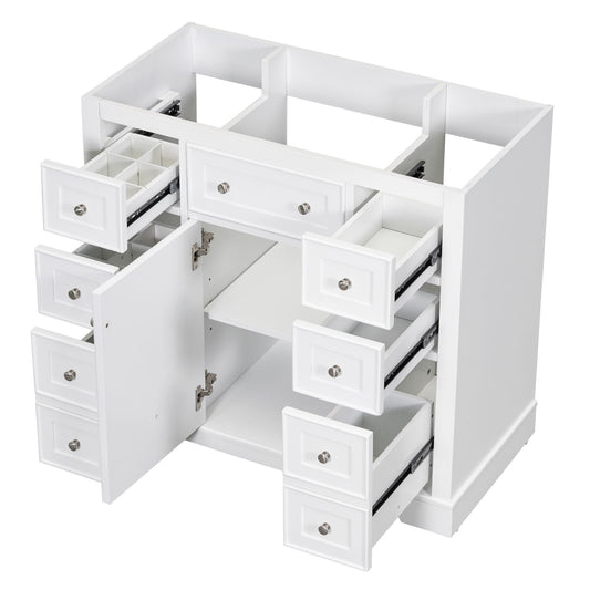 Modern Bathroom Vanity Base Only With 1 Cabinet And 6 Drawers