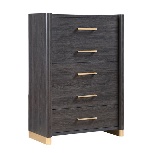 Clifton - 5 Drawer Chest - Espresso