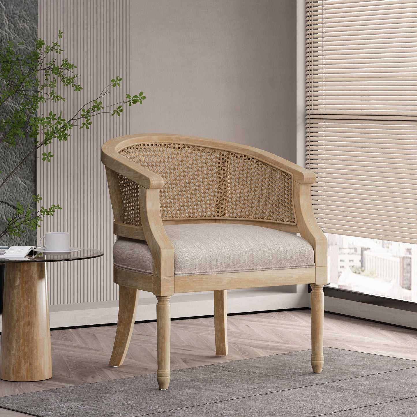 Curved Backrest Accent Chair
