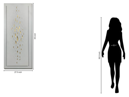 "Golden Drops" Hand-Painted Wrapped Canvas - Gray / Gold