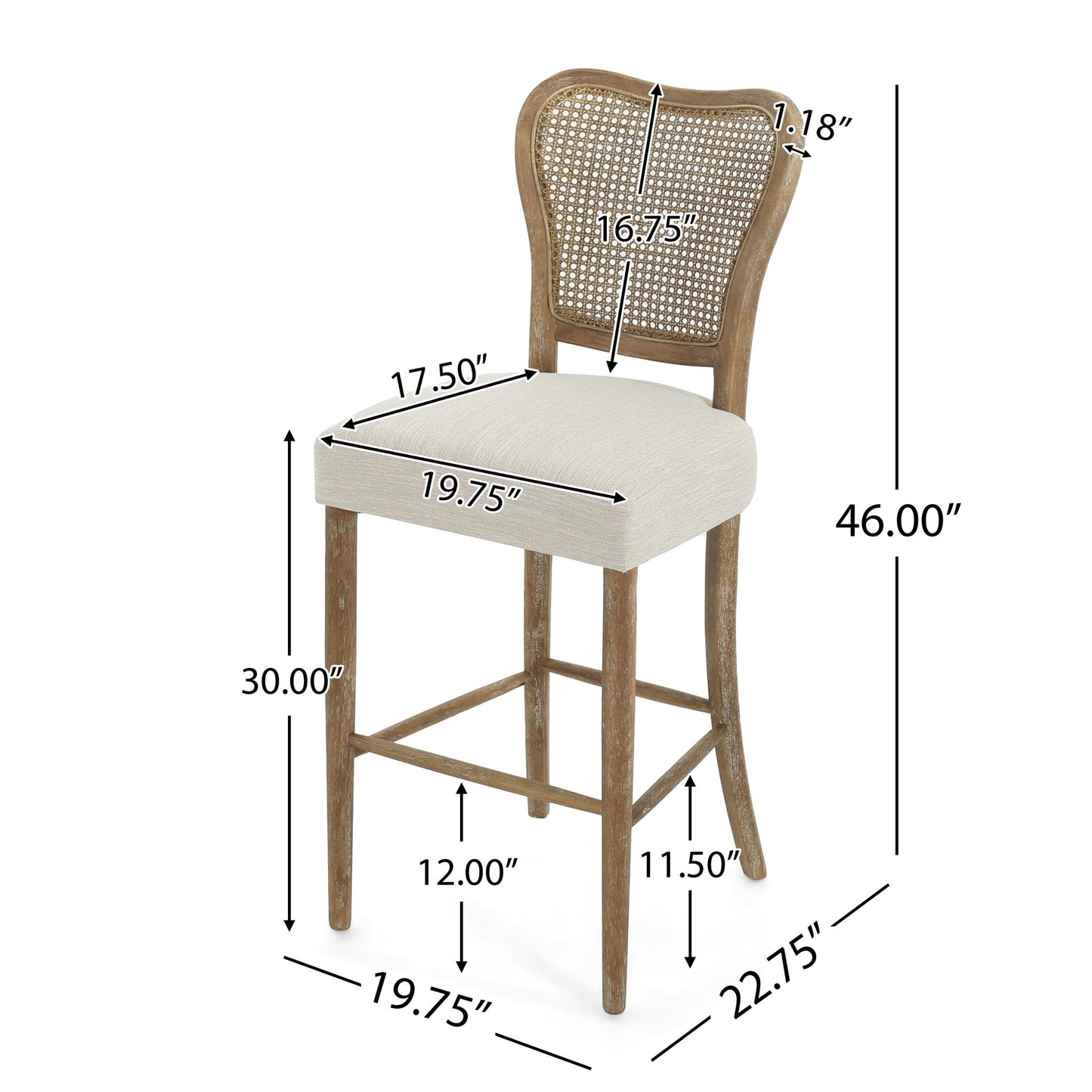 Barstool (Set of 2) - Dark Brown