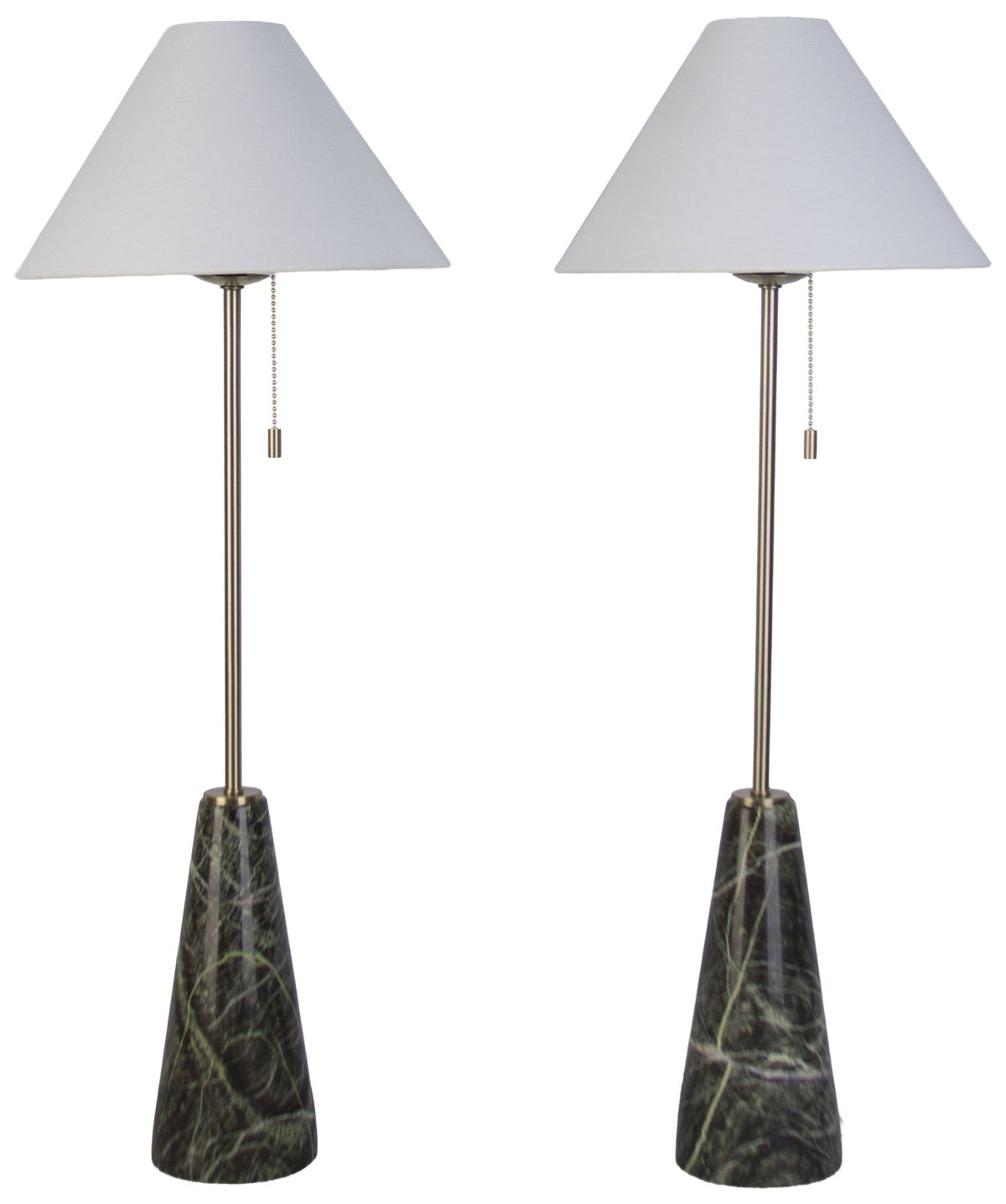 Evergreen Spire - 29 X 11 - Marble Buffet Lamp (Set of 2) - Black