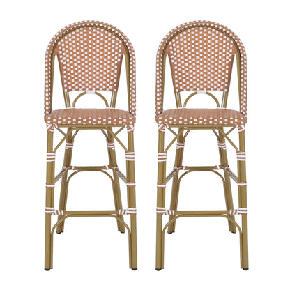 Outdoor Pe Rattan French Barstool Set