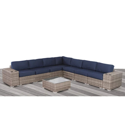 Stylish Rattan Wicker Person Seating Group With Premium Sunbrella Cushions Perfect For Outdoor Entertaining