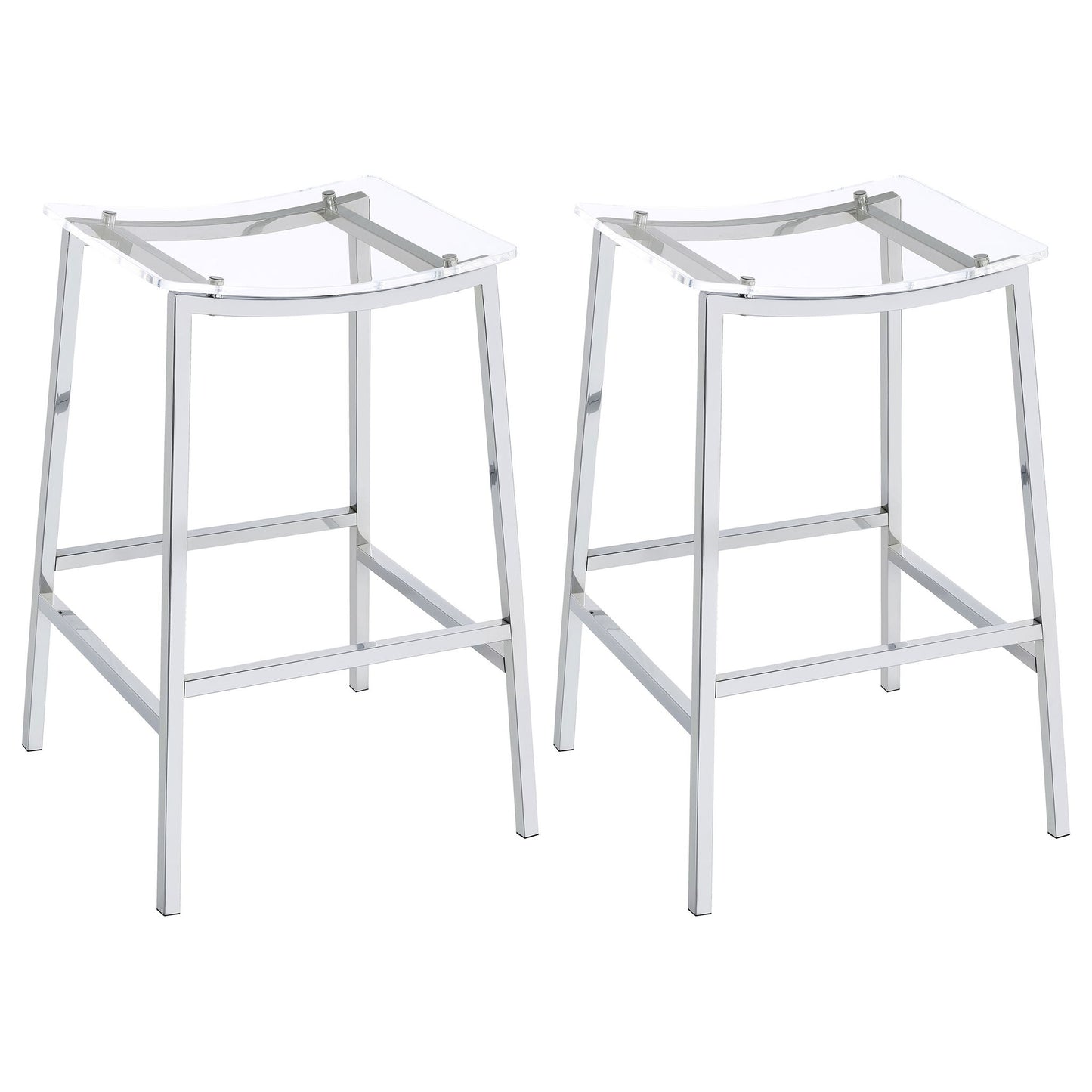 Staten - Backless Bar Stool (Set of 2) - Chrome