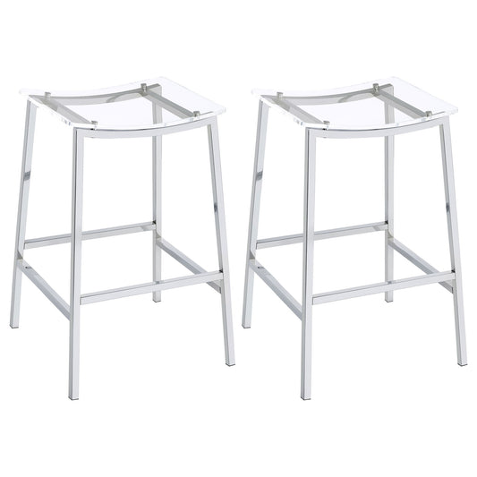 Staten - Backless Bar Stool (Set of 2) - Chrome