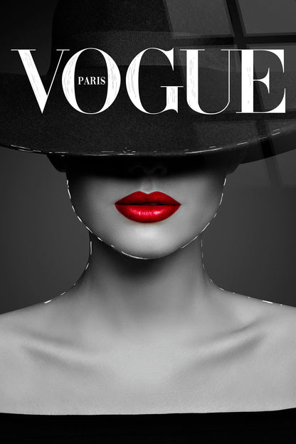 "Chic Enigma" Tempered Glass With Foil - Dark Gray / White / Red