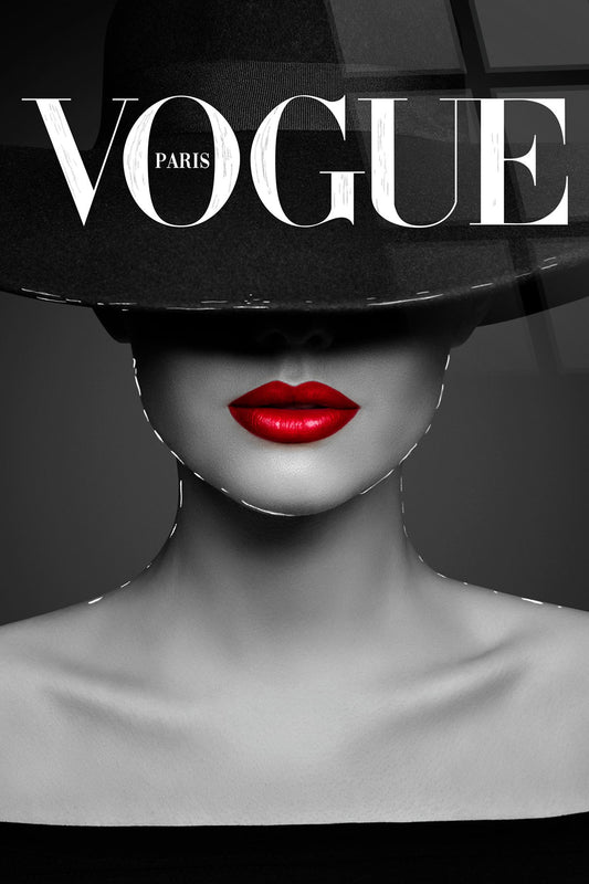 "Chic Enigma" Tempered Glass With Foil - Dark Gray / White / Red