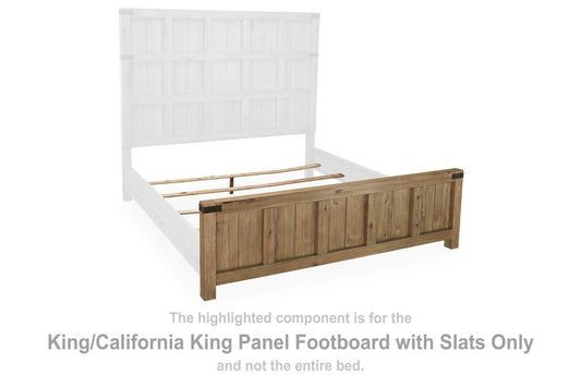 Ridgester - King/California King Panel Footboard With Slats - Light Brown