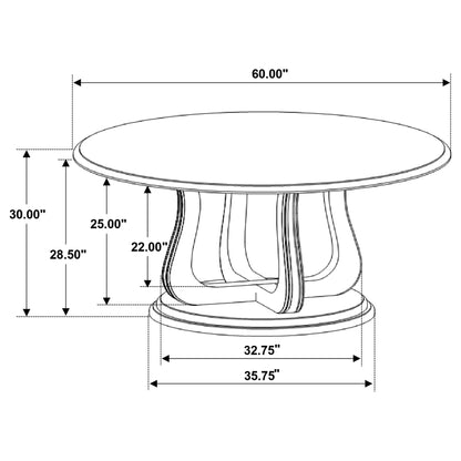 Verdugo - Round Dining Table With Pedestal Base - White Washed