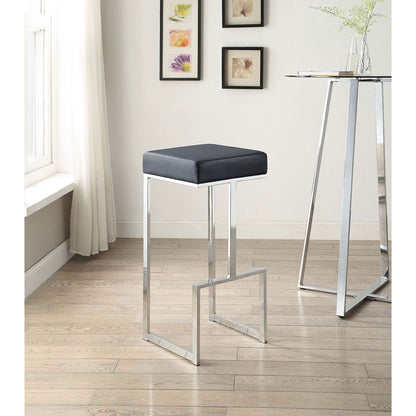 Upholstered Bar Stool With High-Shine Legs