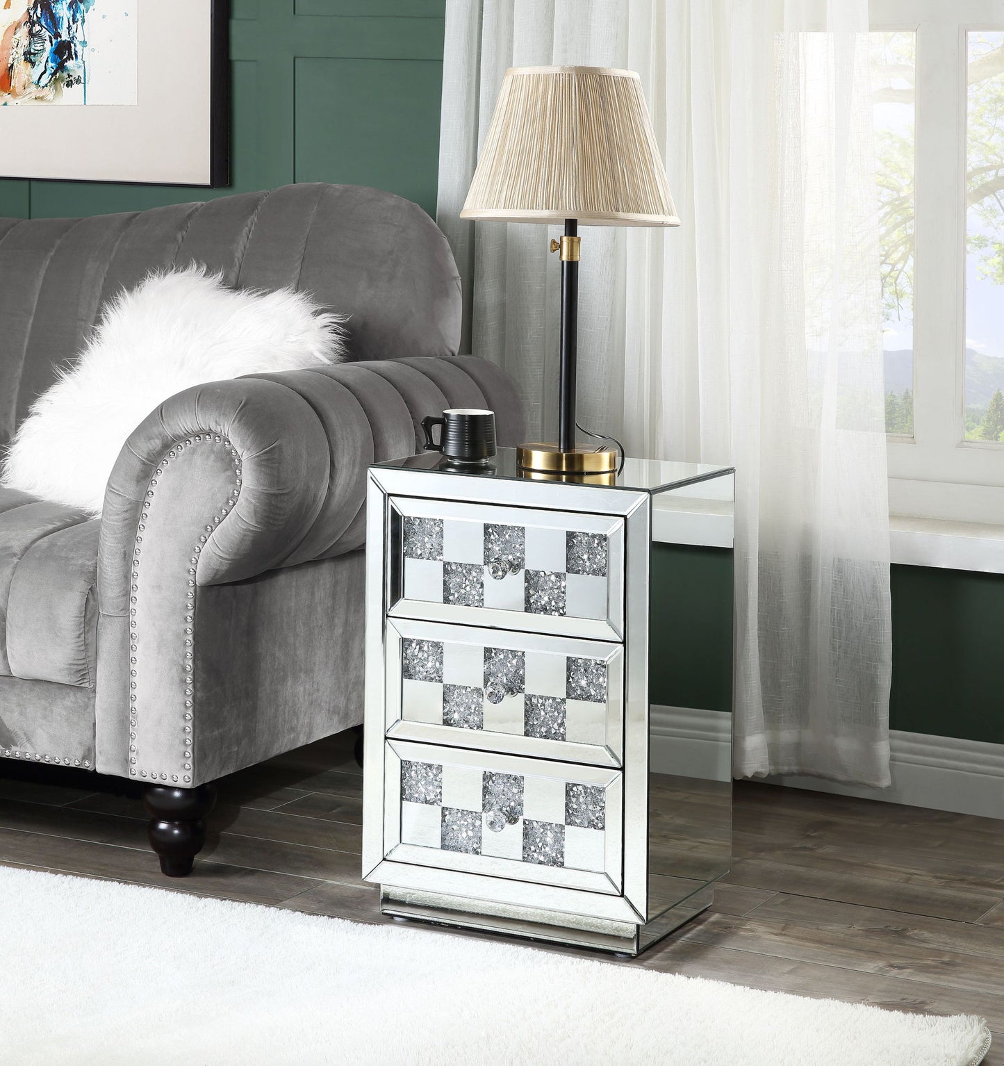 Noralie - Accent Table - Silver - Glass