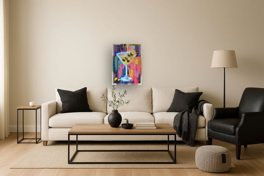Olive Splash - 21" x 29" Framed Wall Art - Yellow