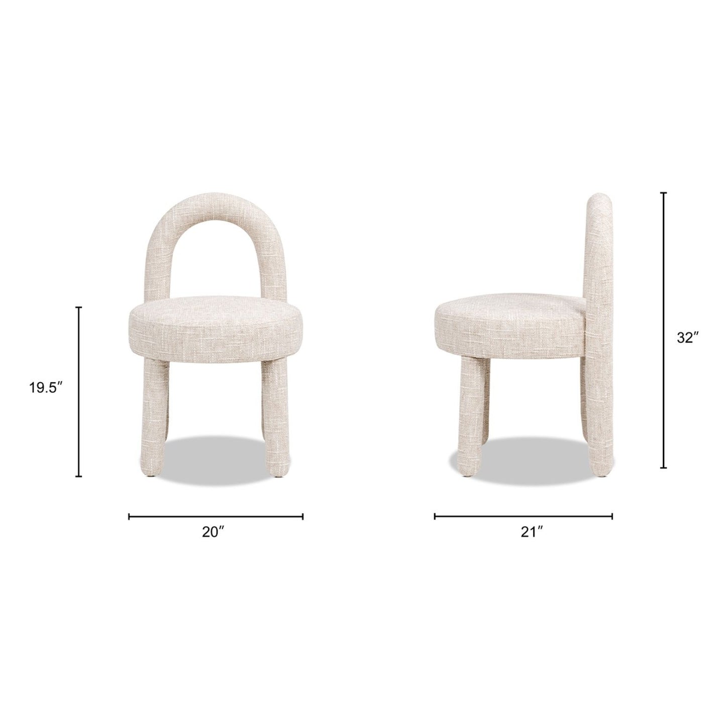 Penny - Round Arched Fully Upholstered Dining Side Chair (Set of 2)