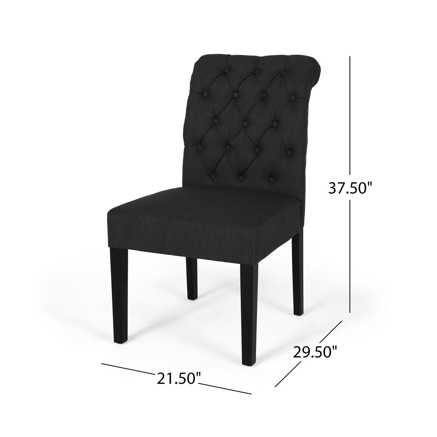 Broxton - Tuft Dining Rolltop Chairs With Button Tufted Backrest (Set of 2)