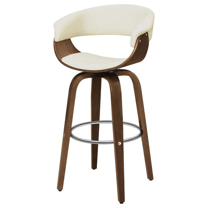 Swivel Bar Stool Elegant Design With Upholstery - Cream