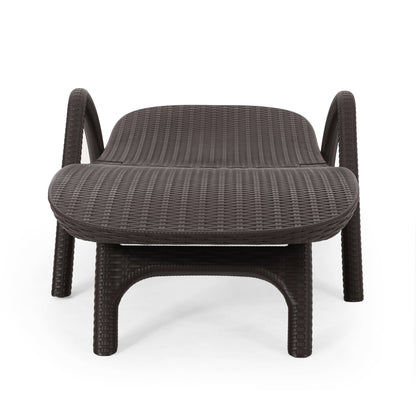 Polypropylene Resin Chaise Lounge With Hand Crafted Details - Dark Brown