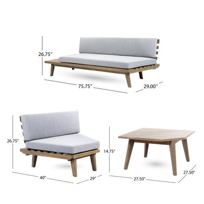 Hillcrest - V Shaped 4 Piece Sofa Set, Water Resistant