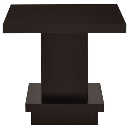 Mbala - Square Pedestal End Table - Cappuccino