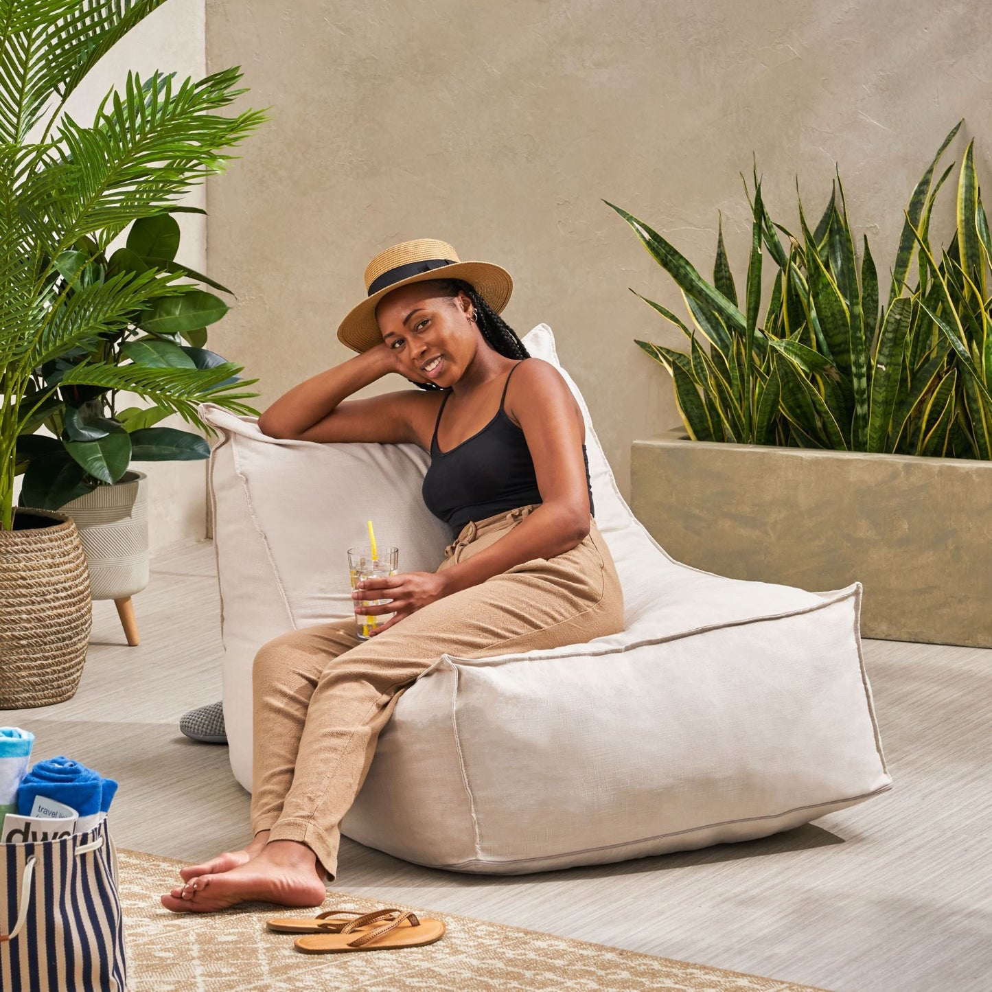Ettie - Water Resistant Fabric Bean Bag Chair