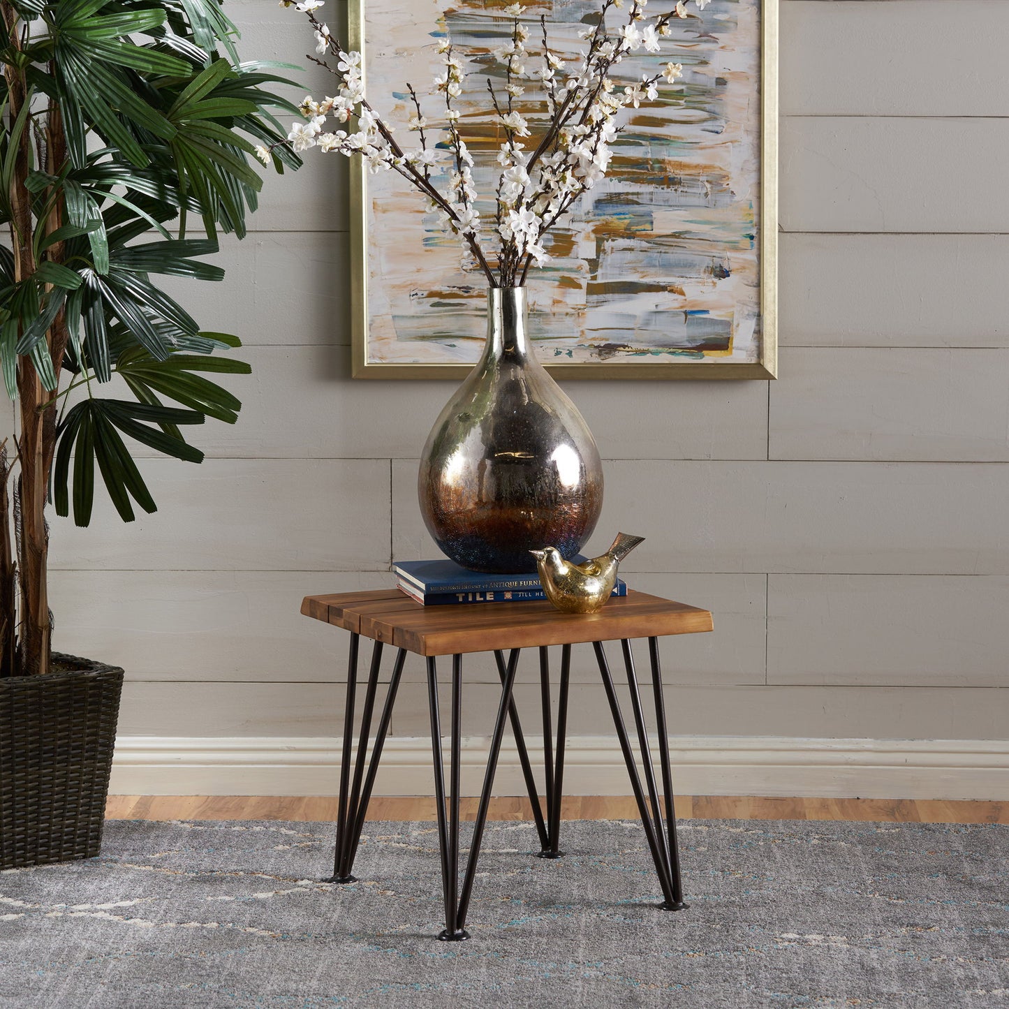 Zenith - Outdoor Industrial Accent Table (Set of 2) - Teak