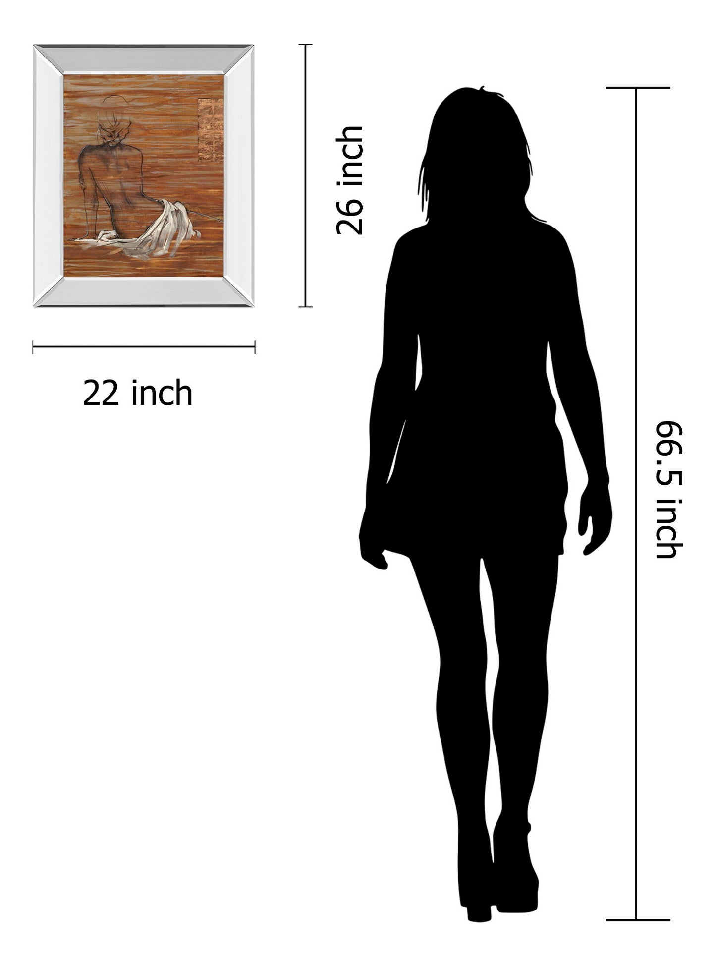 Maya By Saro - Mirror Framed Print Wall Art - Light Brown