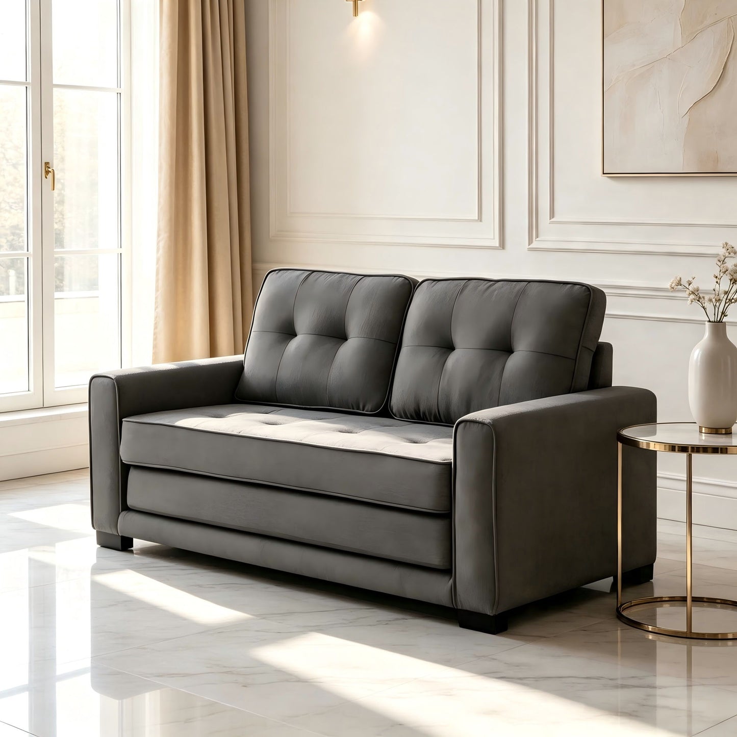 Upholstered Pull Out Sleeper Loveseat