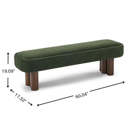 Indoor Upholstered Dining Bench - Green