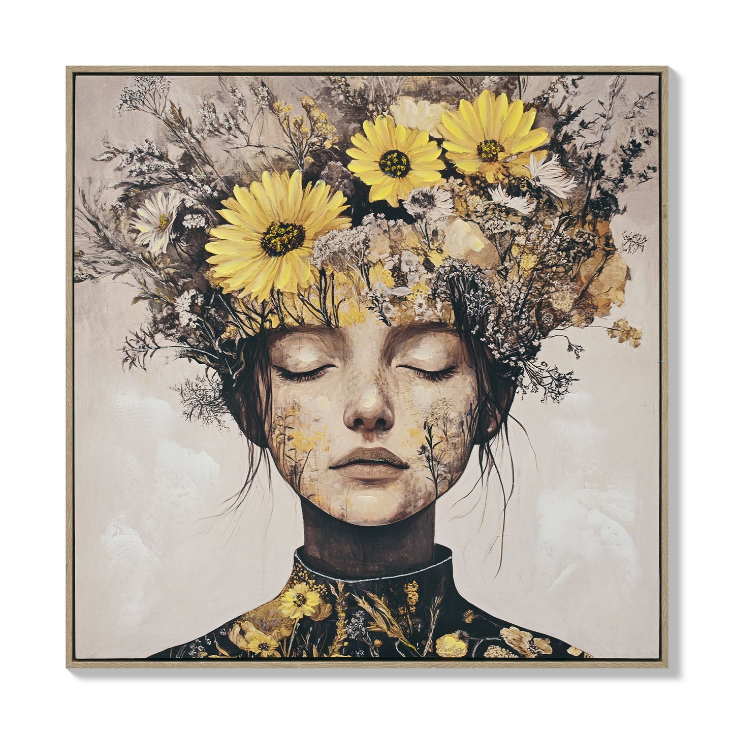 Beauty Posters Beauty Lady Wall Art Floral Canvas Artwork For Living Room - Ginger
