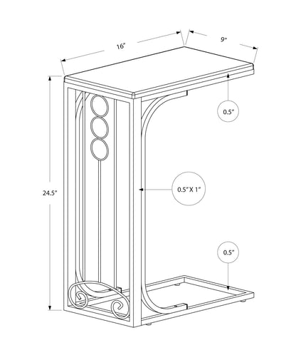 Elegant Accent Table, C - Shaped, Transitional
