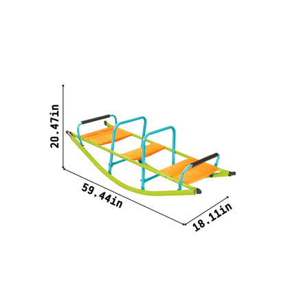 Xss008 High Quality Kids Seesaw Plastic Seat Playground Equipment Cute Baby Plastic Rocker Outdoor Children Steel Tube For Kids Age 3+ - Green / Blue