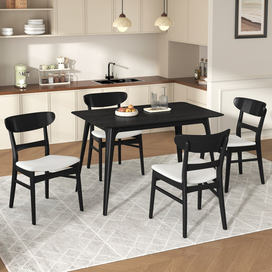 5 Piece Dining Set With Table And 4 Upholstered Chairs