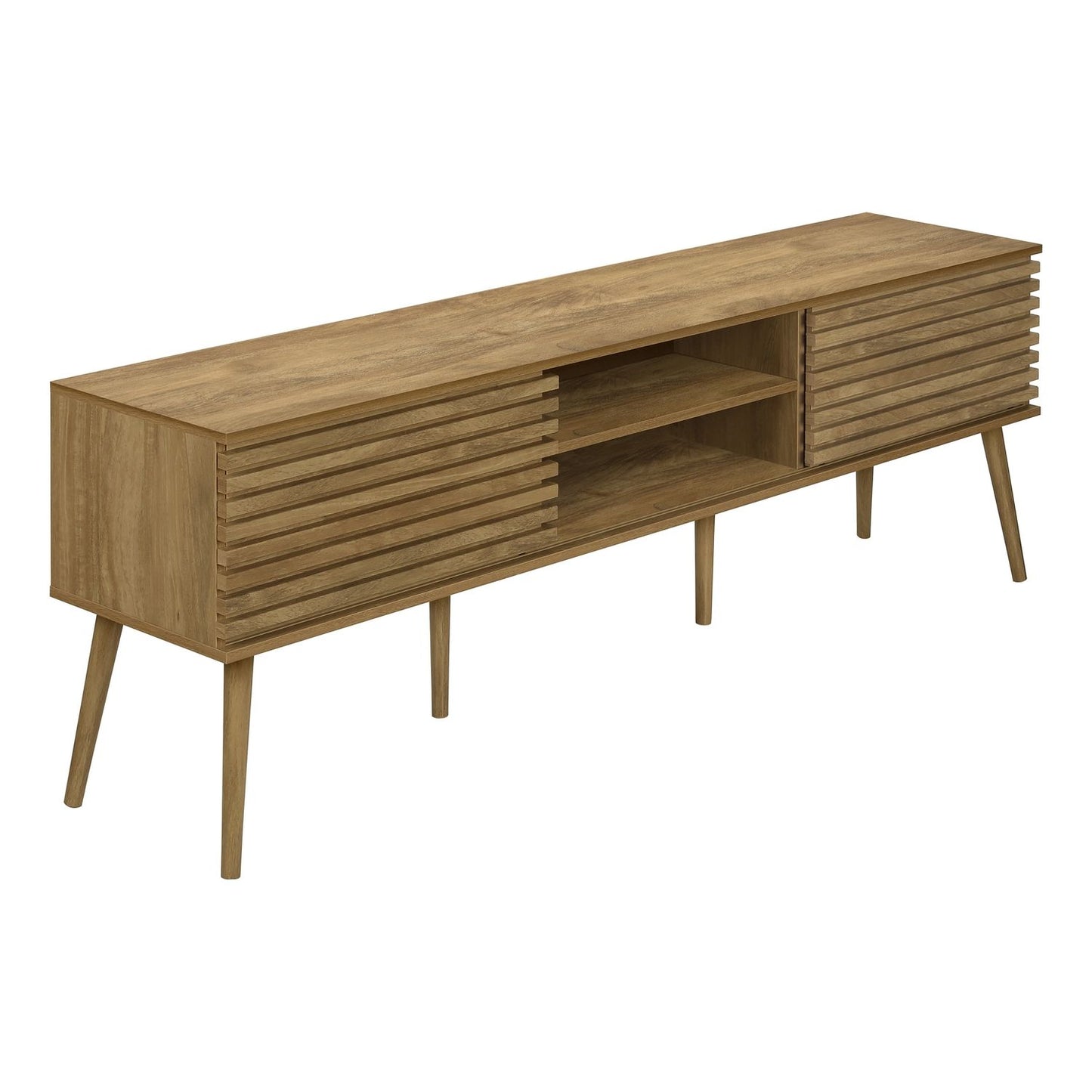 TV Stand, 72 Inch, Media Entertainment Center, Storage Cabinet, Console, Storage Shelves, Contemporary & Modern - Walnut