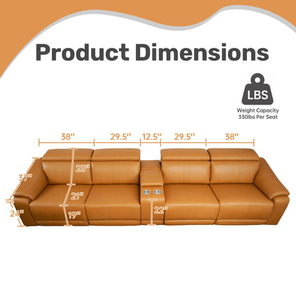 Modular Sofa With Recliners And Cup Holders Sectional Set