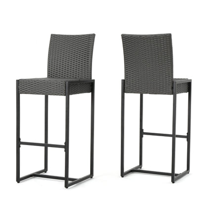 Outdoor Barstool With Hand Crafted Details (Set of 2)
