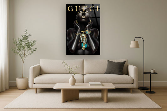 "Gilded Elegance" Tempered Glass With Foil - Black / Gold