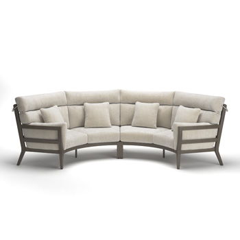 Point Sur - RAF/LAF Loveseat With Cushion (Set of 2) - Beige / Brown