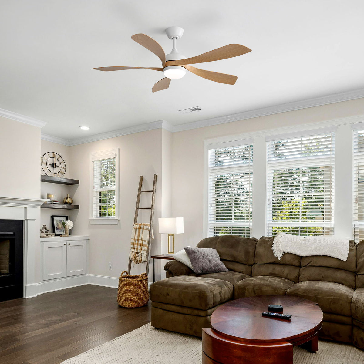 45" Ceiling Fan With DC Motor Smart App Control Quiet Reversible Operation Dimmable Lighting And Timer