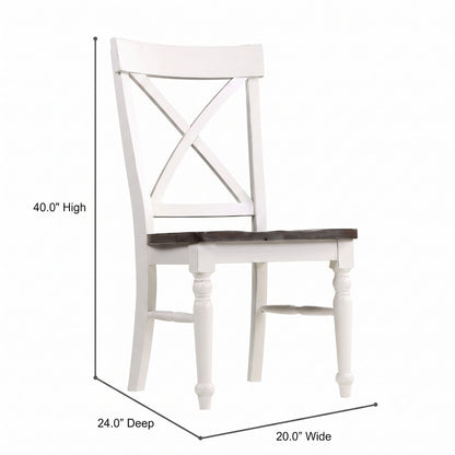Dining Chairs (Set of 2) - Brown / White