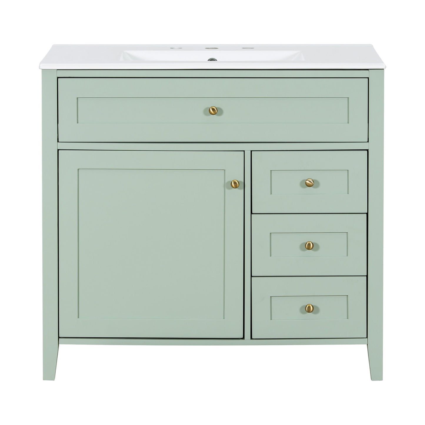 Bathroom Vanity With Sink, Cabinet With 3 Drawers And Adjustable Shelf