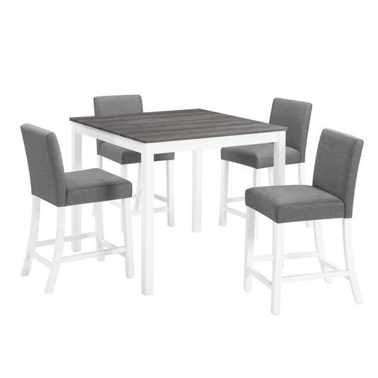 5 Piece Counter Height Table Set With 4 Chairs