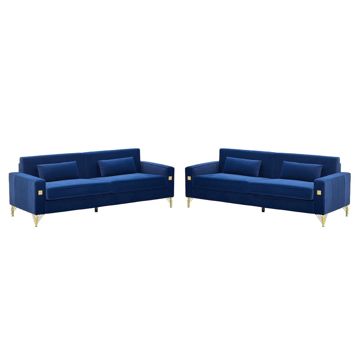 2 Pieces Sofa Sofa Set With Removable Cushions For Home Apartment