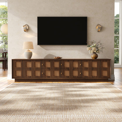 Media Console TV Stand With 6 Drawers & 2 Cabinets - Walnut