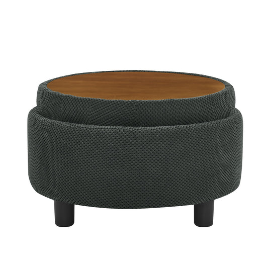 Storage Round Footstool Table Ottoman