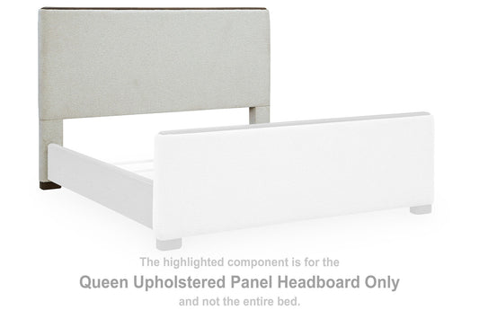 Radkin - Queen Upholstered Panel Headboard - Burnished Brown