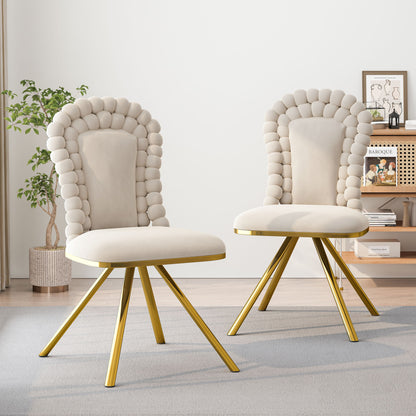 Upholstered Swivel Dining Chairs (Set of 2)