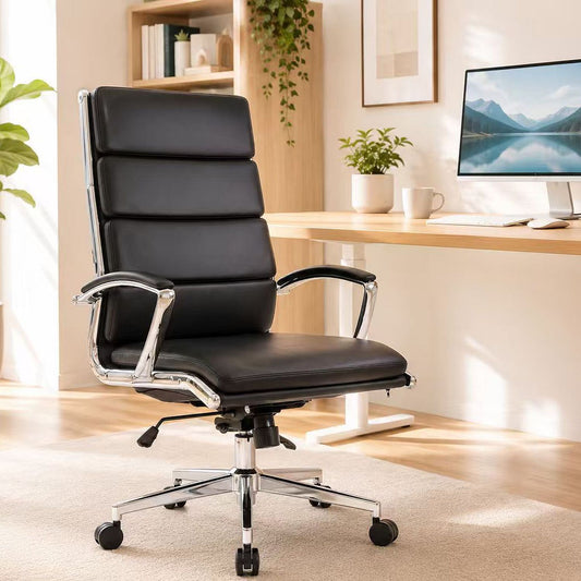 Office Chair, Breathable Mid Back Swivel Computer Chair With Foldable Armrest - Black