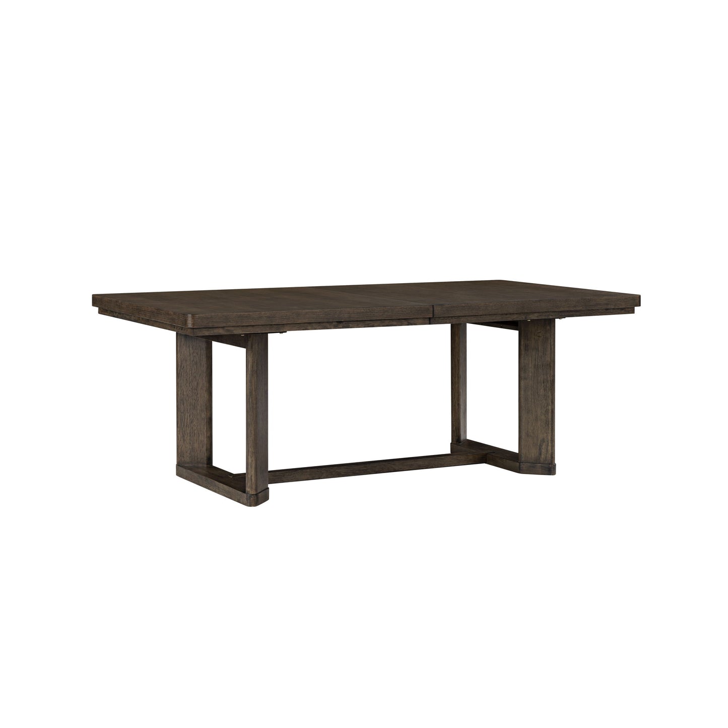 Trestle Dining Table With Leaf - Dark Oak