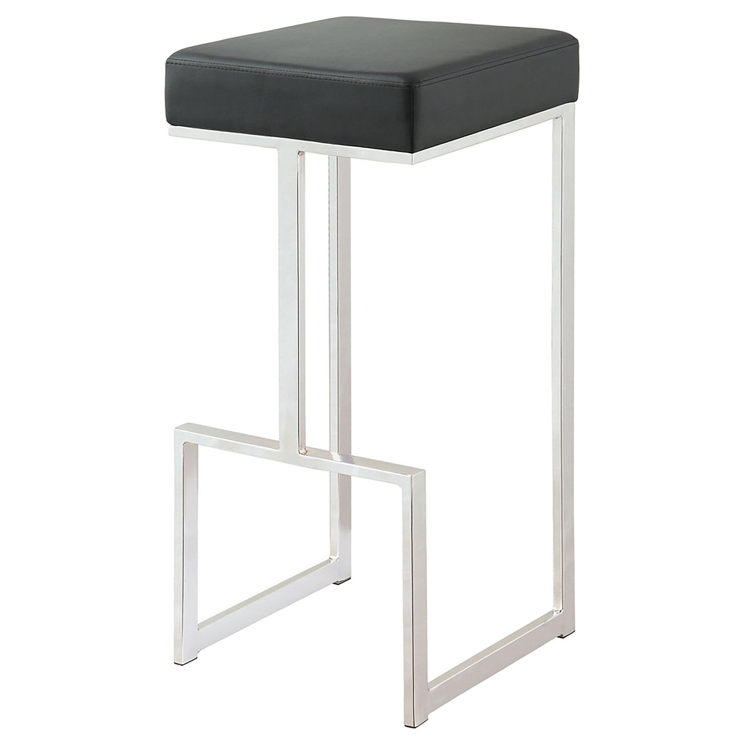 Upholstered Bar Stool With High-Shine Legs