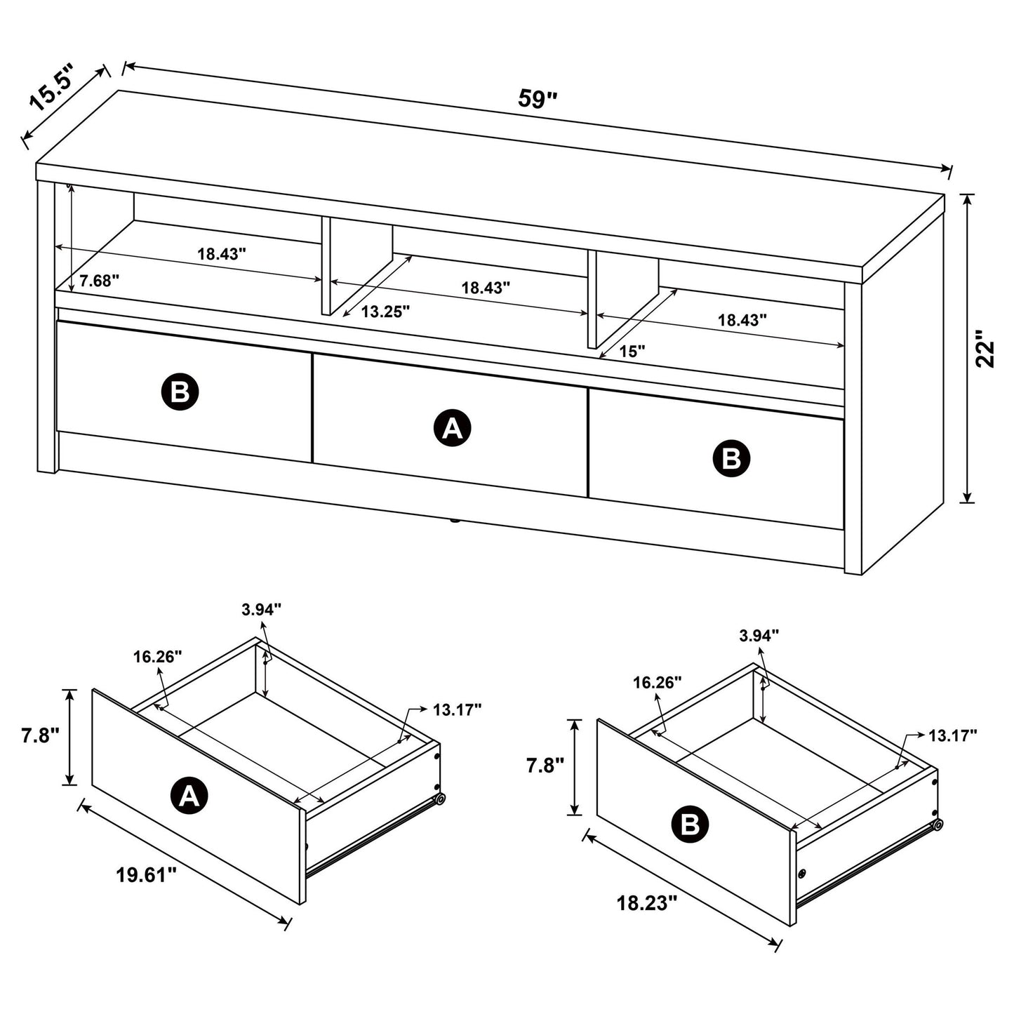O'Brien - TV Stand Media Console